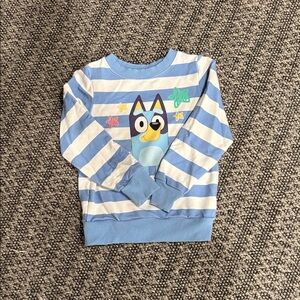Little Sleepies Blue and White Striped Kids Sweatshirt